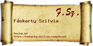 Fáskerty Szilvia névjegykártya